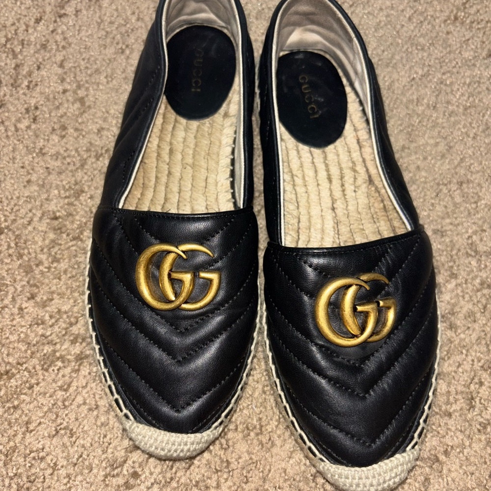 Gucci Black and Gold Women's Espadrilles